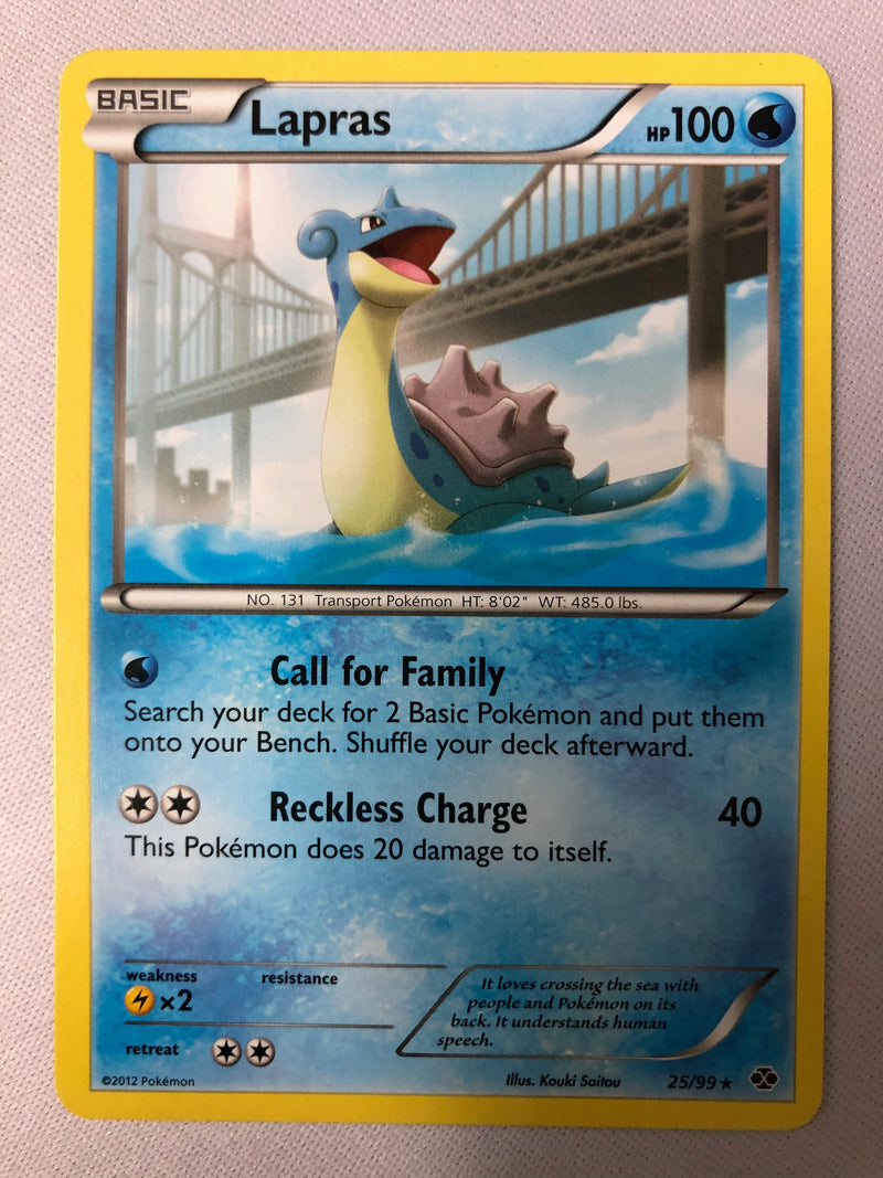 Lapras 25/99 B&W Next Destinies Non Holo Rare Pokemon Card NM