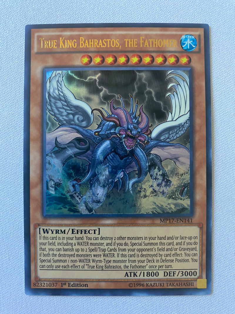 Yugioh True King Bahrastos, The Fathomer MP17-EN141 Ultra Rare 1st Edi Yugioh True King Bahrastos, The Fathomer MP17-EN141 Ultra Rare 1st Edi