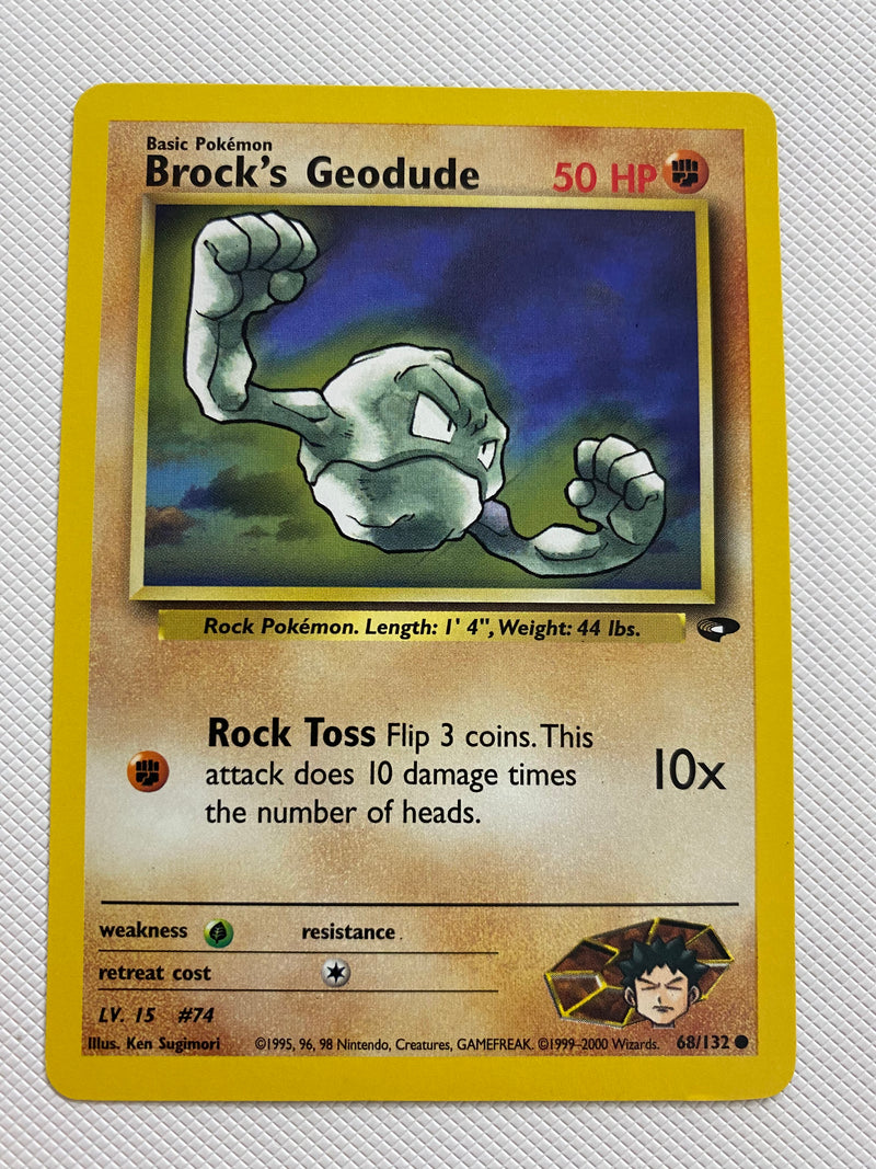 Brock's Geodude 68/132 Common  Pokemon Card Near Mint