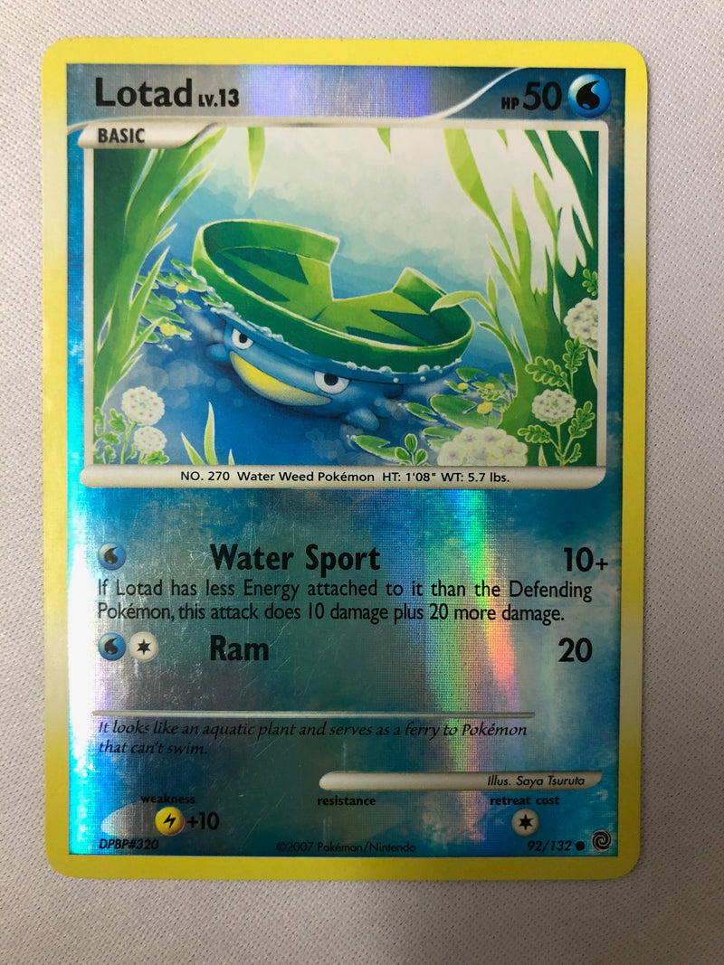 Lotad LV.13 92/132 Secret Wonders Common Reverse Holo Pokemon Card Near Mint
