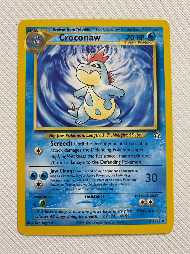 Croconaw 31/111 Pokemon Card Neo Genesis Set Near Mint Croconaw 31/111 Pokemon Card Neo Genesis Set Near Mint