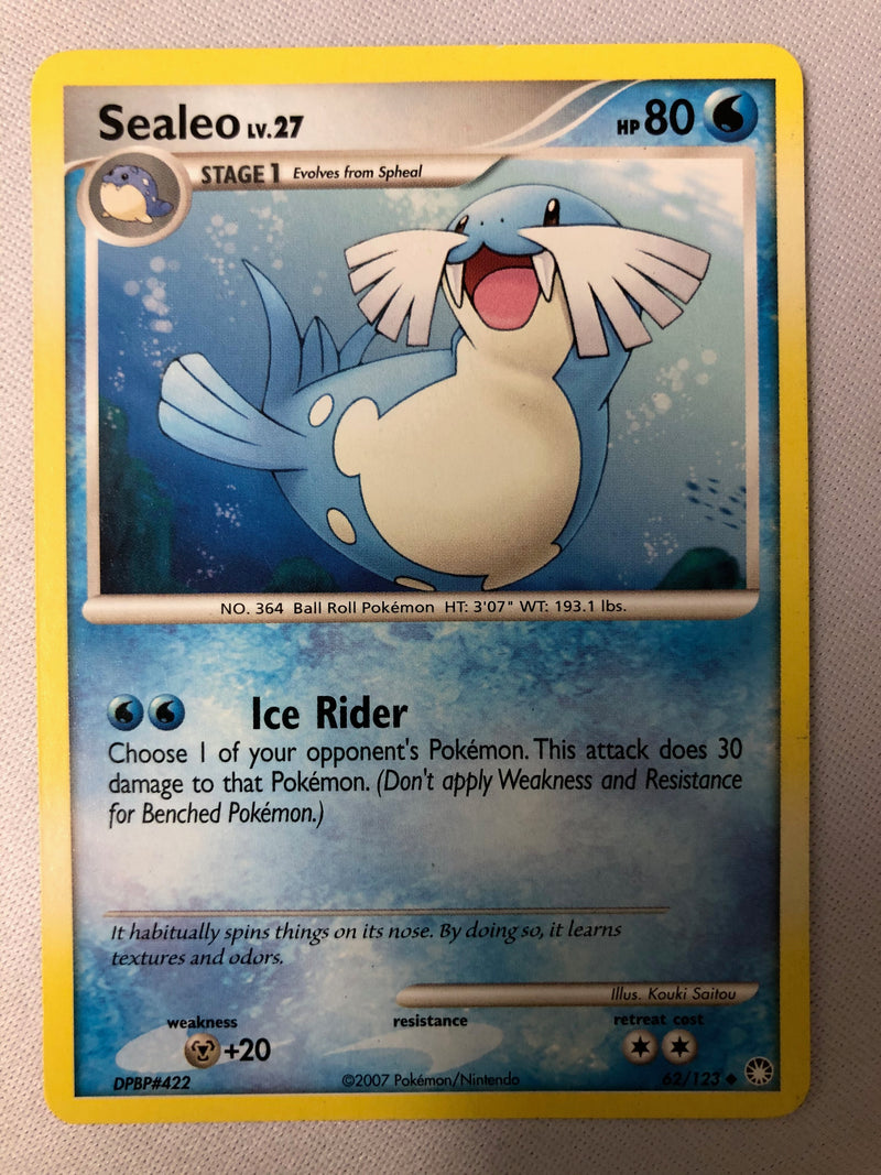 Sealeo LV.27 62/123 Mysterious Treasures Uncommon Pokemon Card NM