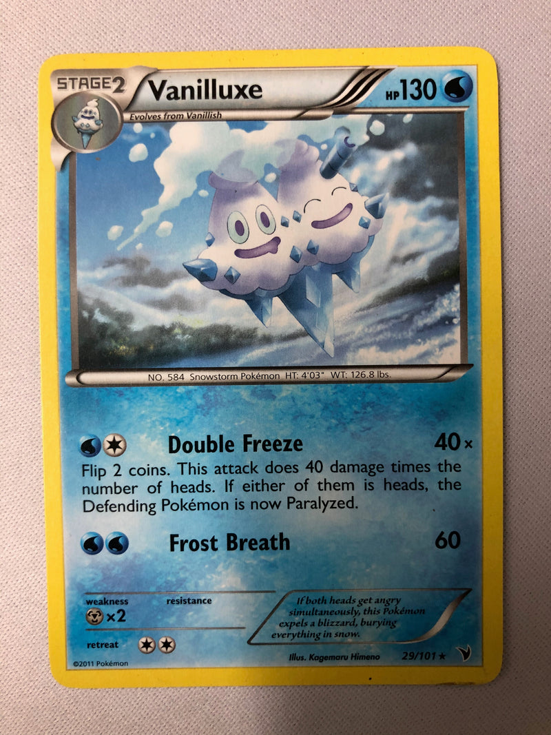 Vanilluxe 29/101 Noble Victories Rare Non Holo Pokemon Card NM