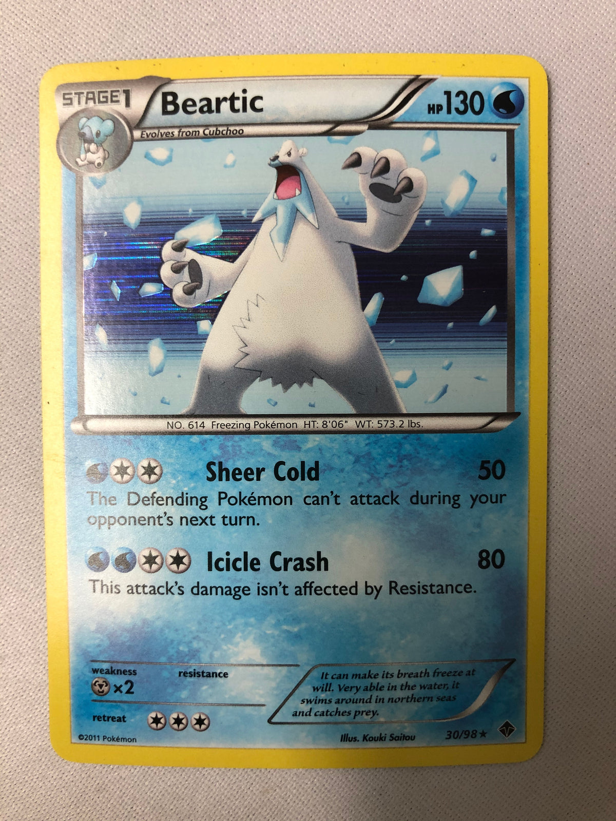 beartic pokemon card value Beartic 30/98 Emerging Powers Holo Rare Pokemon Card Near Mint