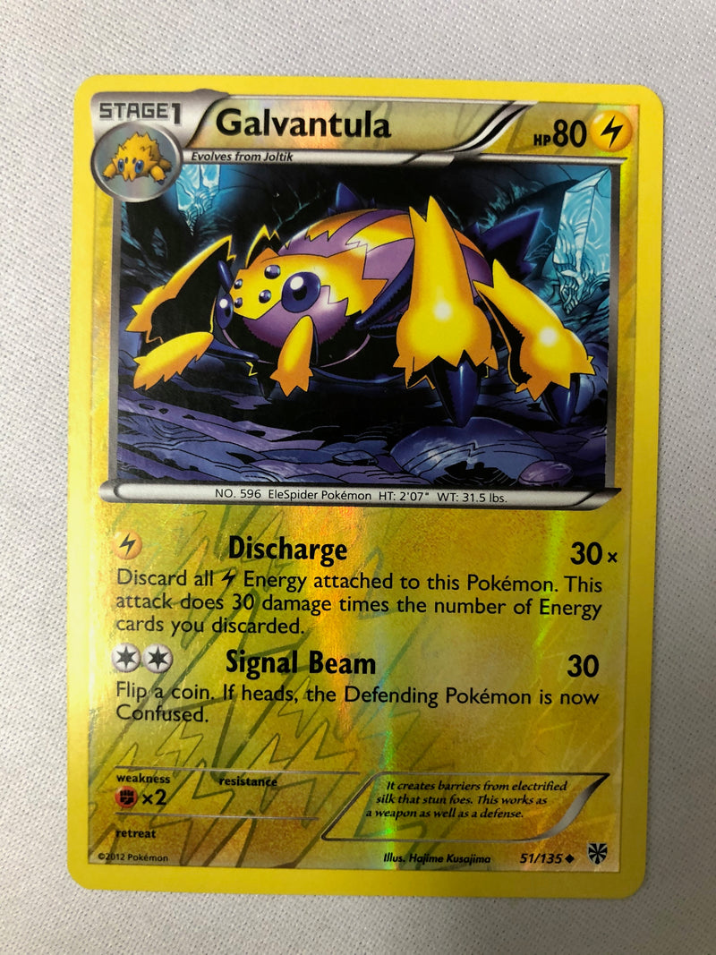 Galvantula 51/135 B&W Plasma Storm Uncommon Reverse Holo Pokemon Card NM