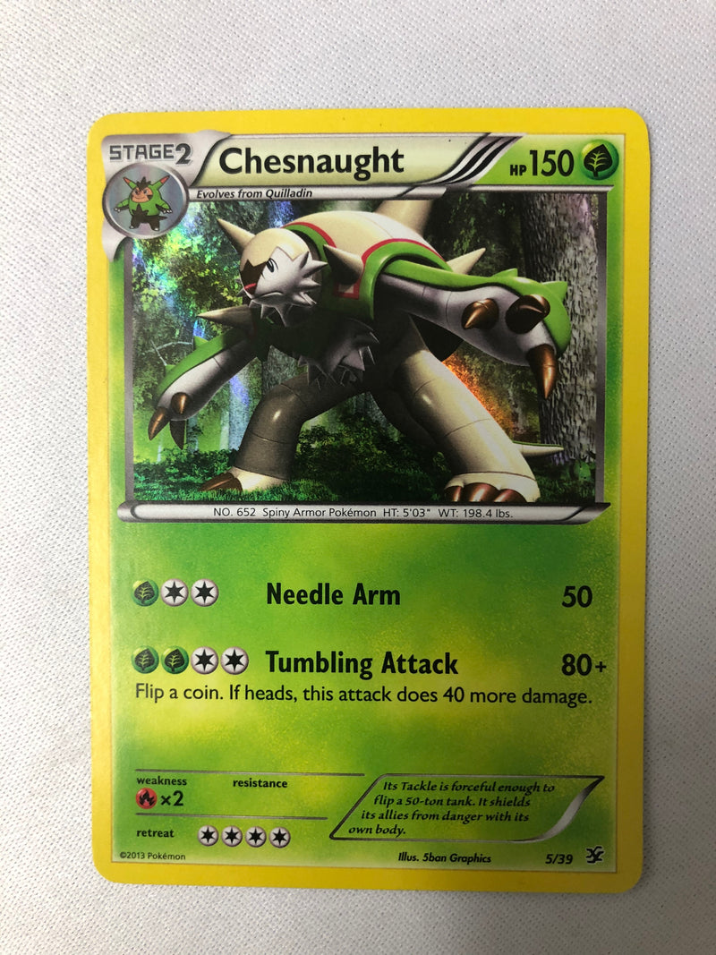 chesnaught pokemon card Chesnaught 5/39 XY Kalos Starer Set Holo Pokemon Card NM