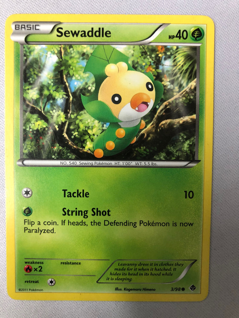 Sewaddle 3/98 B&W Emerging Powers Common Non Holo Pokemon Card NM