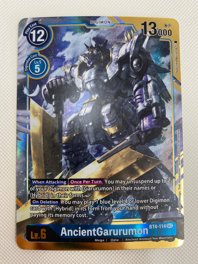 digimon card game secret rare Digimon TCG AncientGarurumon BT4-114 Alternate Art SEC Secret Rare Nea