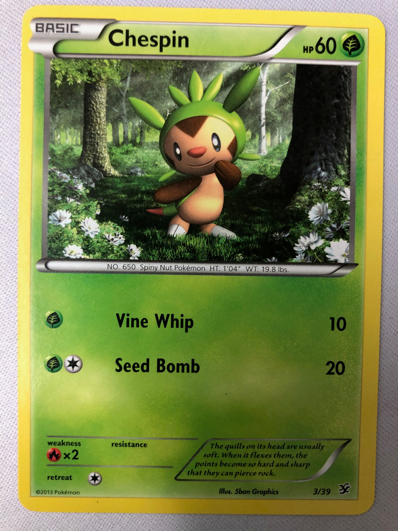 Chespin 3/39 XY Kalos Starter Set Non Holo Pokemon Card NM