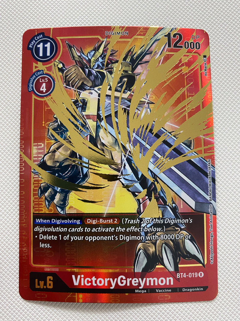 Digimon TCG VictoryGreymon  BT4-019 R Alternative Art Near Mint