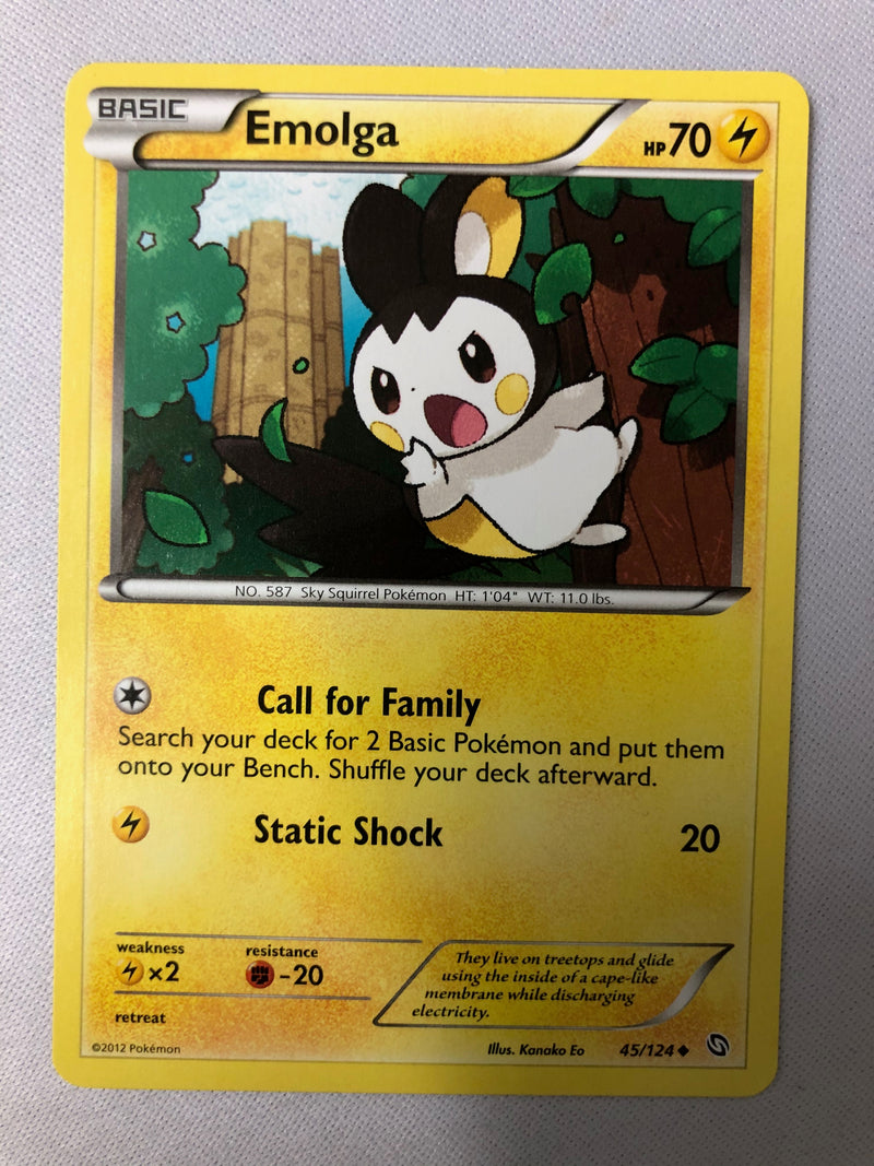 Emolga 45/124 Dragons Exalted Uncommon Non Holo Pokemon Card NM