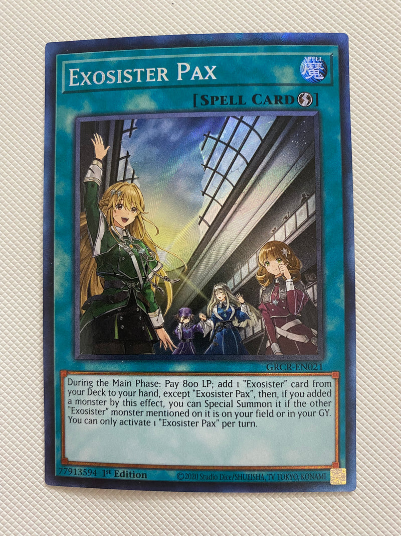 Yugioh Exosister Pax GRCR-EN021 Grand Creators  Collector Rare Naer Mint