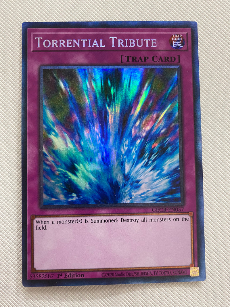 Yugioh Torrential Tribute GRCR-EN057 Collector’s Rare 1st Edition Near Mint