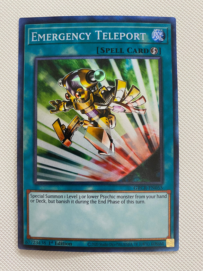 Yugioh Emergency Teleport GRCR-EN055 1st Edition Collector's Rare Naer Mint