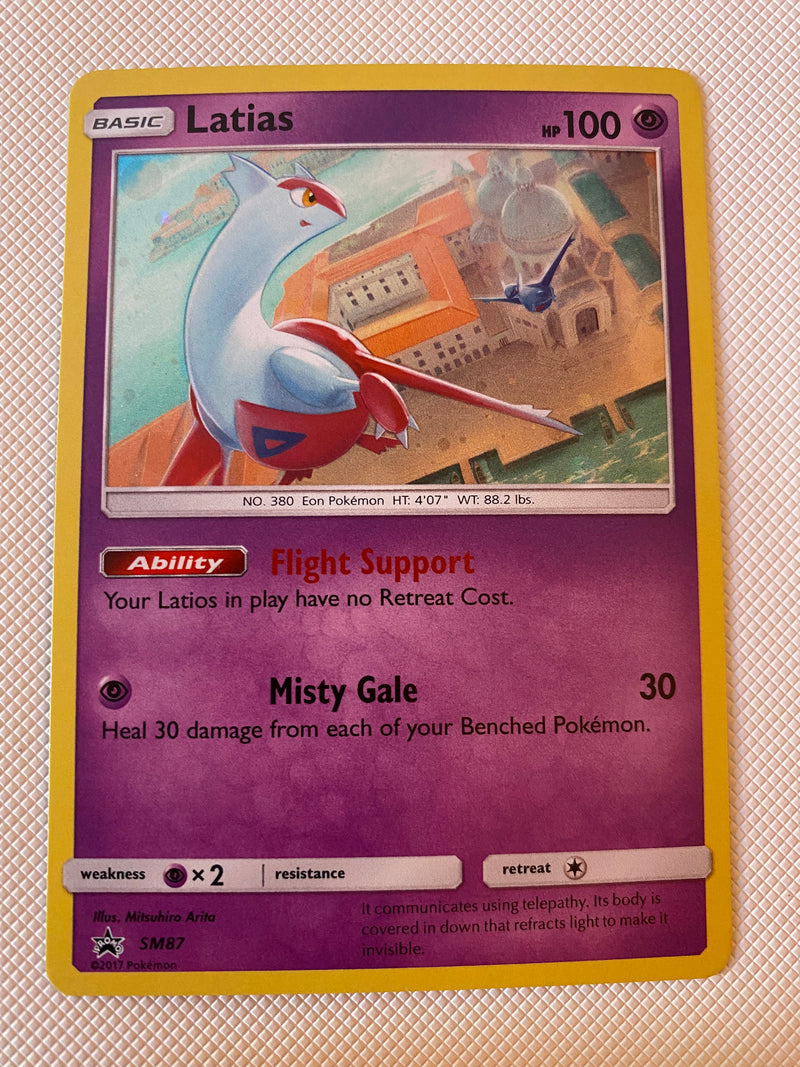 Latias SM87 Holo Black Star Promo Sun & Moon Pokemon Card Naer Mint