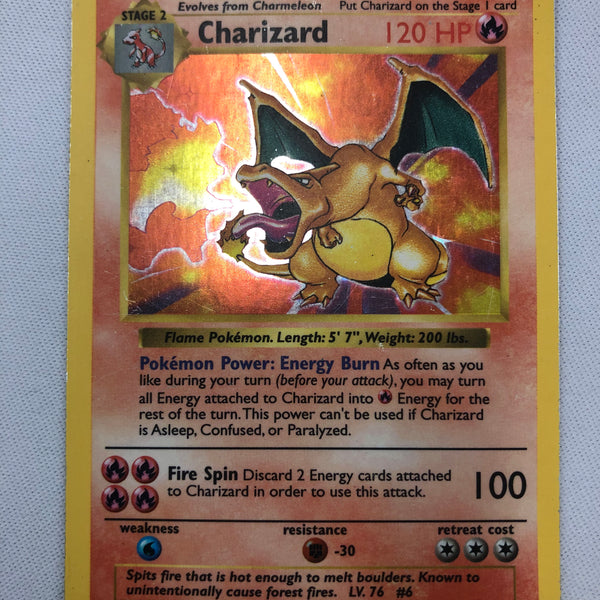 Charizard 4/102 Shadowless Base Set Holo Rare Pokemon Card Near Mint