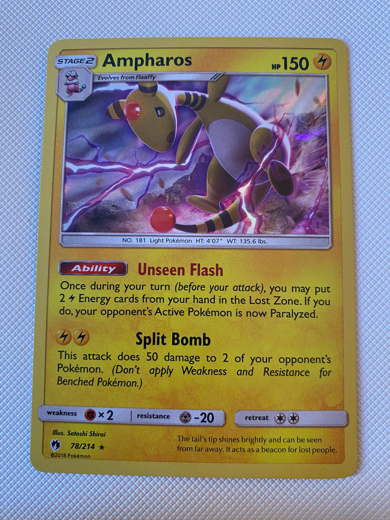Ampharos 78/214 Lost Thunder Holo Rare Pokmon Card Naer Mint Ampharos 78/214 Lost Thunder Holo Rare Pokmon Card Naer Mint