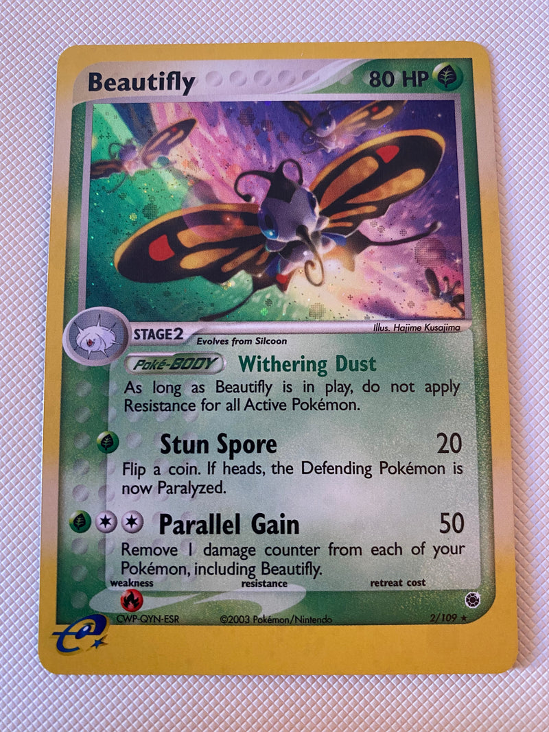 Beautifly 2/109  Holo Pokemon Card Ruby and Sapphire Near Mint