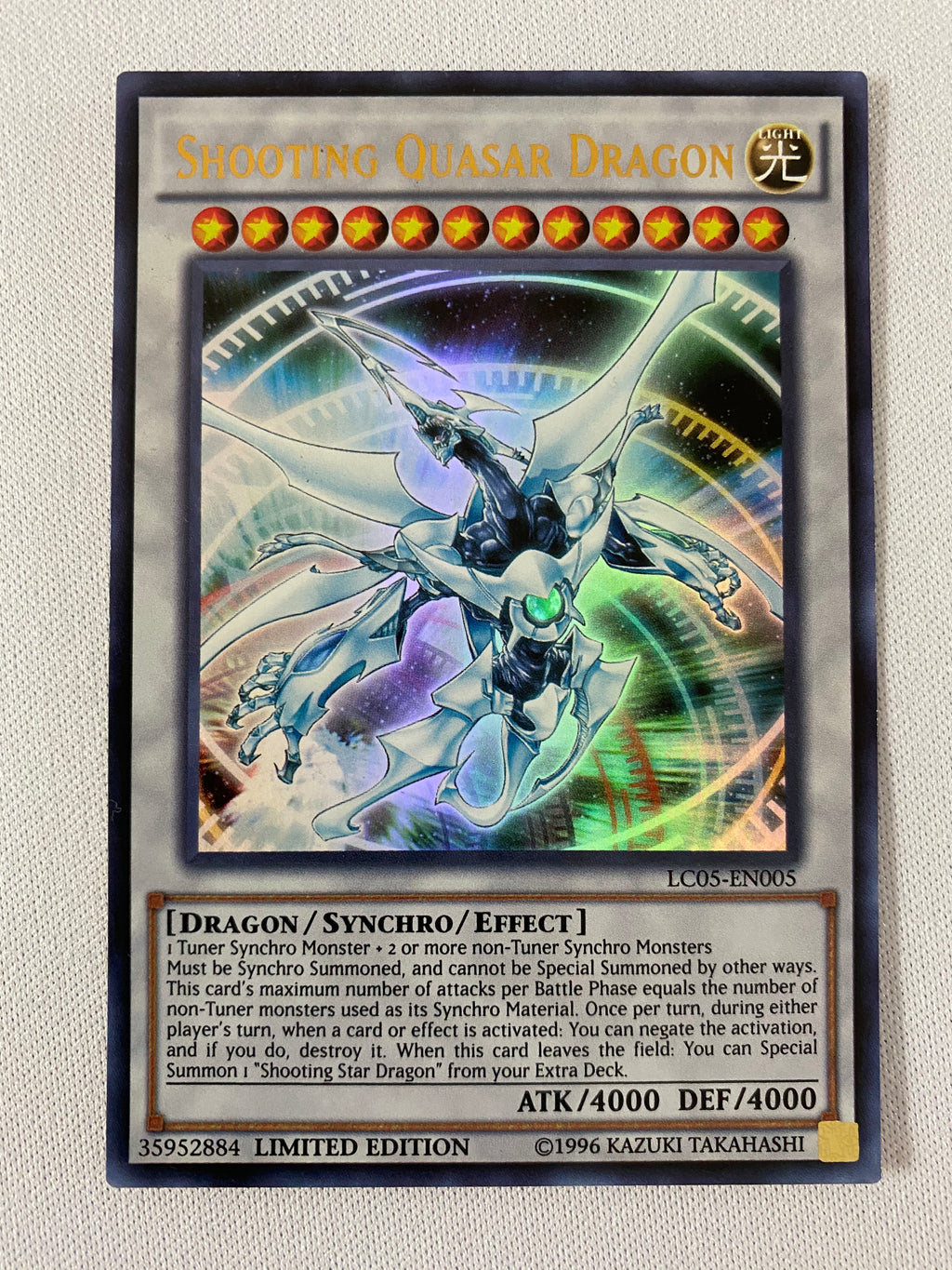 Yugioh Shooting Quasar Dragon LC05-EN005 Limited Edition Ultra Rare NM Yugioh Shooting Quasar Dragon LC05-EN005 Limited Edition Ultra Rare NM