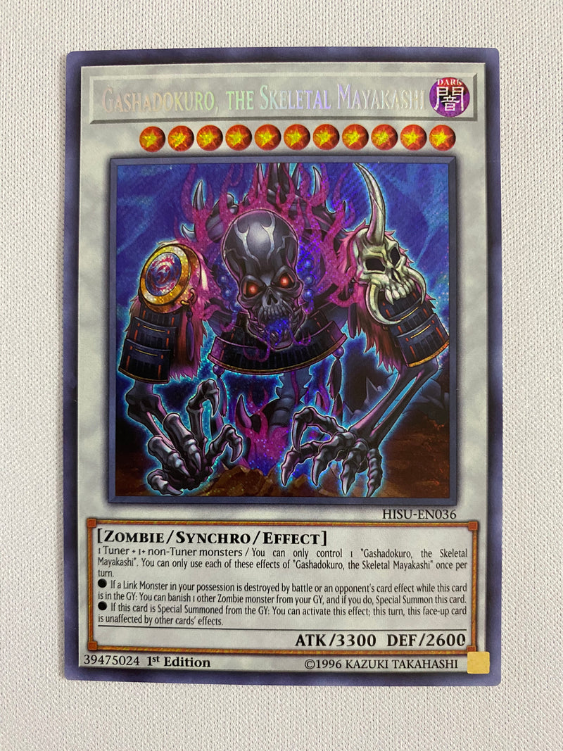 Yugioh Gashadokuro, the Skeletal Mayakashi  HISU-EN036  Secret Rare 1st Edition NM