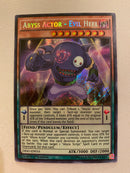 Yugioh Abyss Actor - Evil Heel  DESO-EN016  Secret Rare  1st Edition NM
