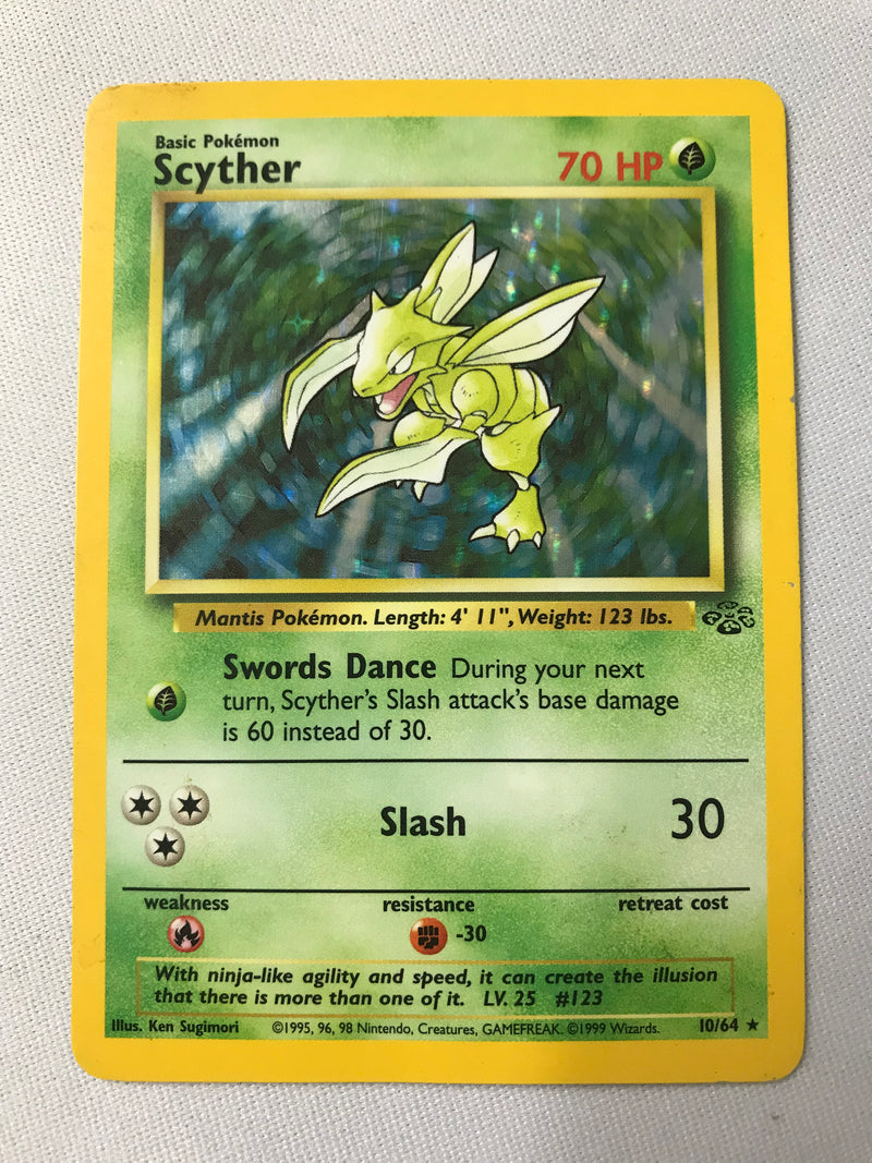 Scyther 10/64 Jungle Set Holo Rare Pokemon Card Near Mint/Excellent