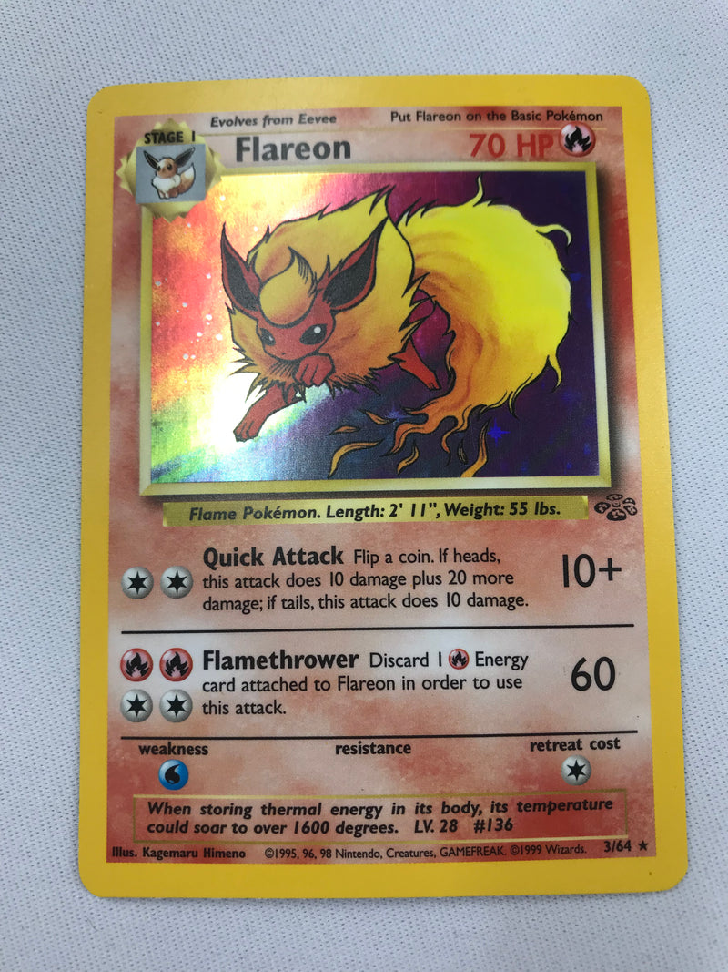 Flareon 3/64 Holo Jungle Set Pokemon Card Near Mint