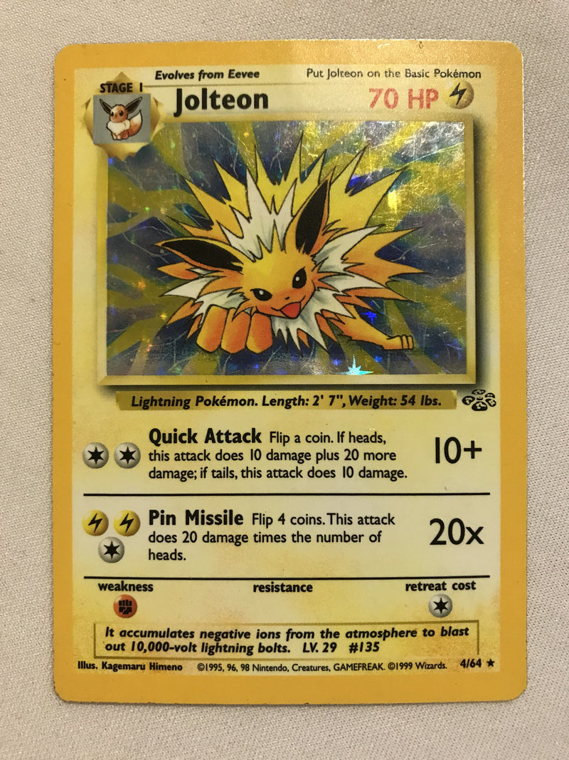 Jolteon 4/64 Holo Rare Jungle Set Pokemon Card Near Mint/Excellent
