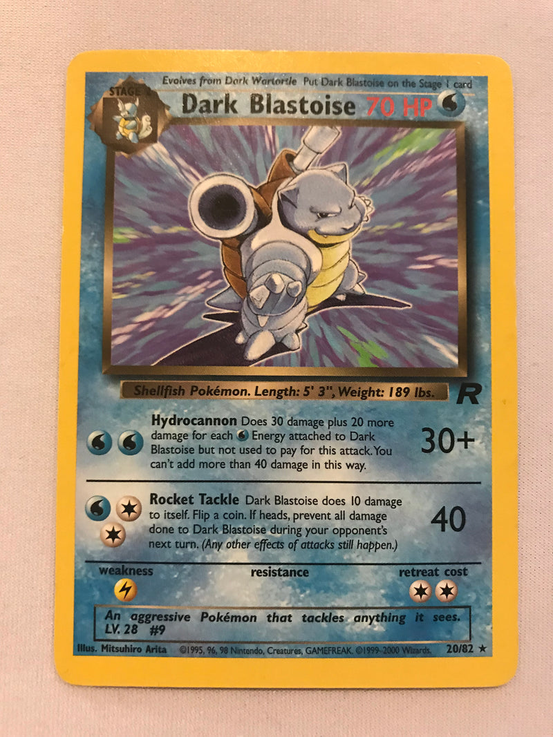 Dark Blastoise 20/82 Team Rocket Non-Holo Rare Pokemon Card Near Mint/Excellent