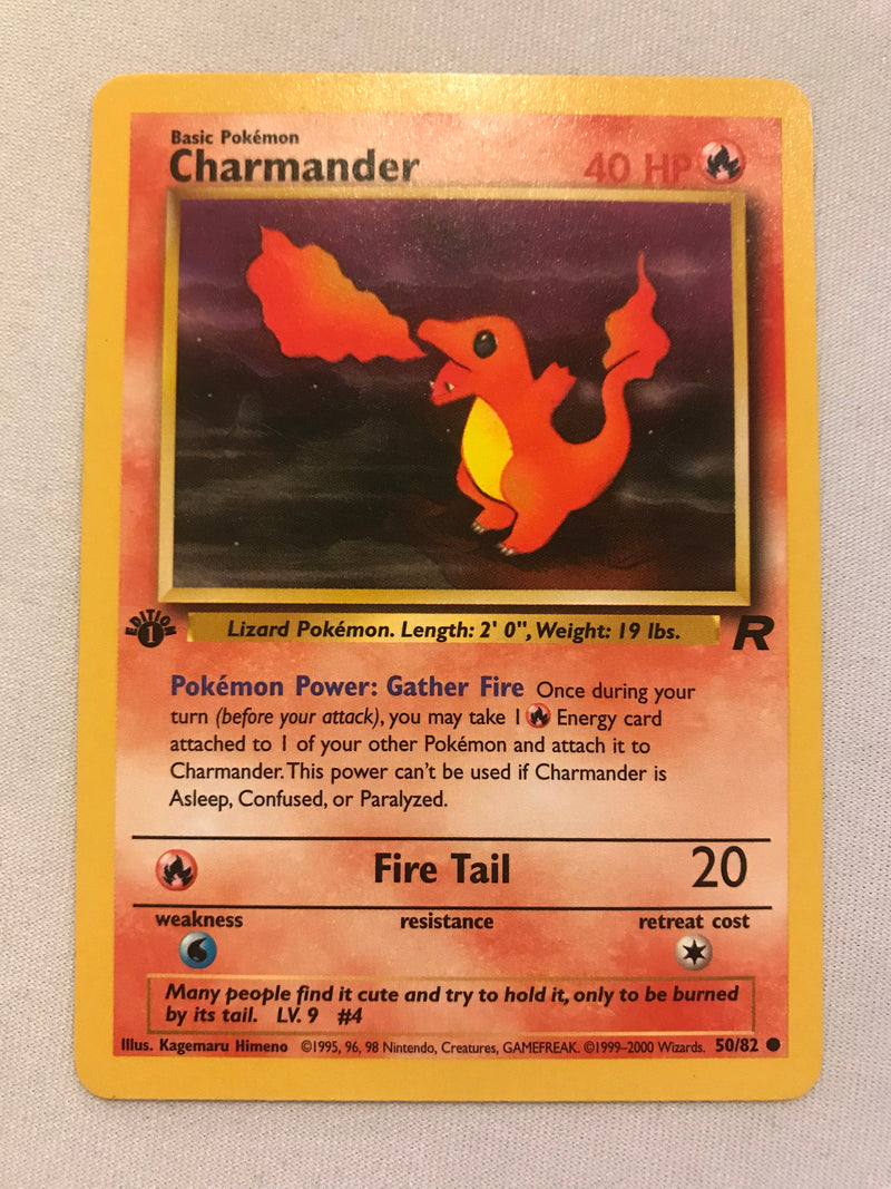 Charmander 50/82 Team Rocket 1st Edition Pokemon Card Near Mint