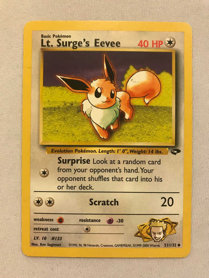 Lt. Surge's Eevee 51/132 Non-Holo Uncommon Pokemon Pokemon Card Near Mint