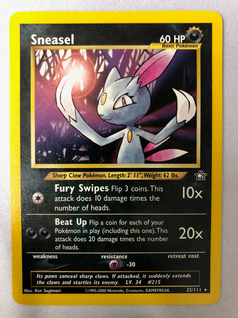 Sneasel 25/111 Neo Genesis Rare Non Holo Pokemon Card NM