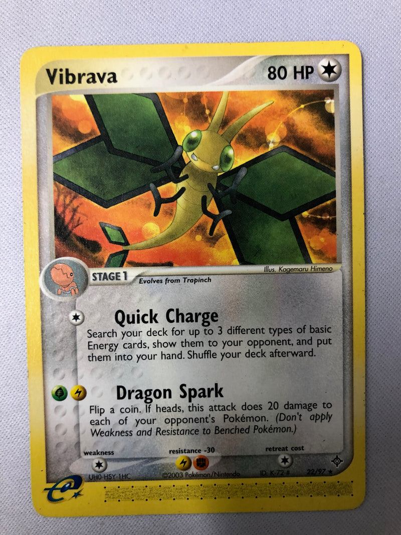Vibrava 22/97 EX Dragon Set Rare Non Holo Pokemon Card NM