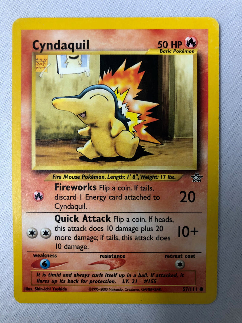 cyndaquil pokemon card holographic Cyndaquil 57/111 Neo Genesis Common Non Holo Pokemon Card NM