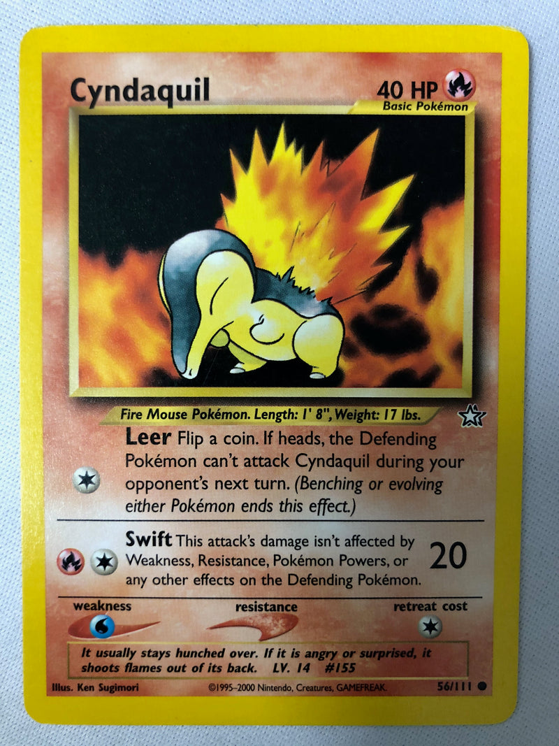 Cyndaquil 56/111 Neo Genesis Common Unlimited Non Holo Pokemon Card NM