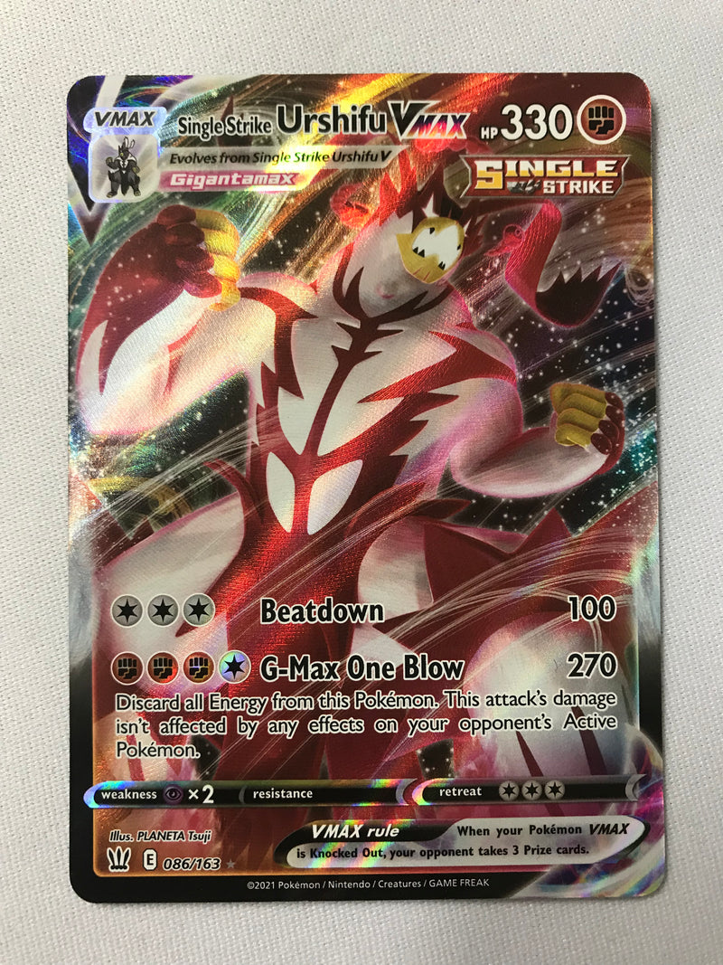 are single strike pokemon cards rare Single Strike Urshifu VMAX 086/163 Battle Styles Holo Rare Pokemon Car
