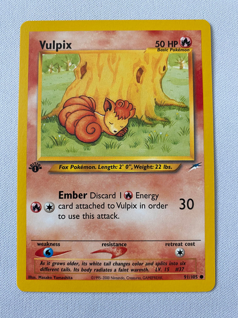 Vulpix 91/105 1st Edition Pokemon Card Near Mint Vulpix 91/105 1st Edition Pokemon Card Near Mint