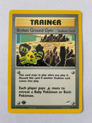 Trainer Broken Ground Gym 92/105 1st Edition Pokemon Card Near Mint