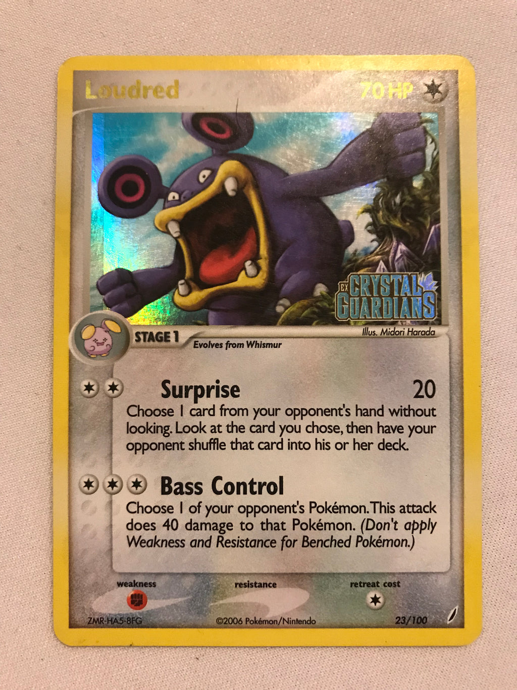 Loudred 23/100 Holo Rare Crystal Guardians Stamped Pokemon Card Near M