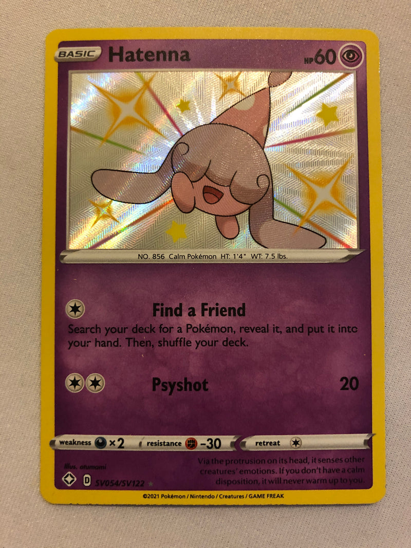 Hatenna SV054/SV122 Shining Fates Holo Rare Pokemon Card Near Mint