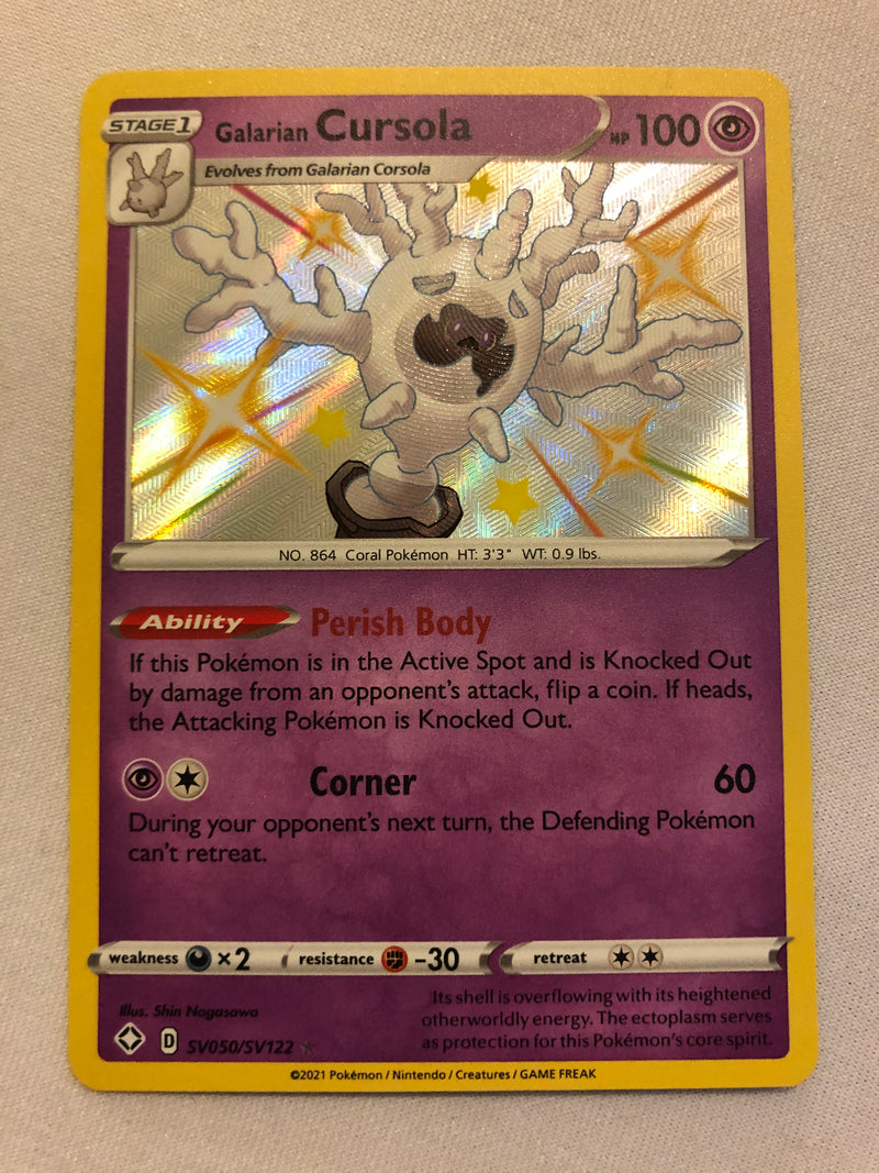 Galarian Cursola SV050/SV122 Shiny Holo Rare Pokemon Card Near Mint