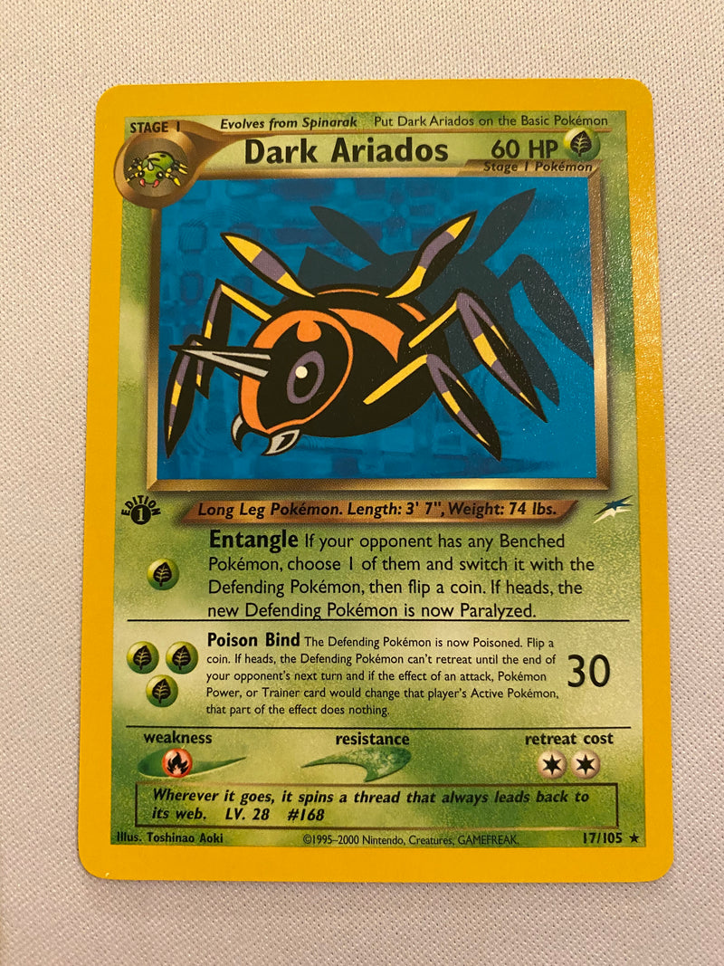 Dark Ariados 17/105  Rare 1st Edition Neo Destiny Pokemon Card Near Mint