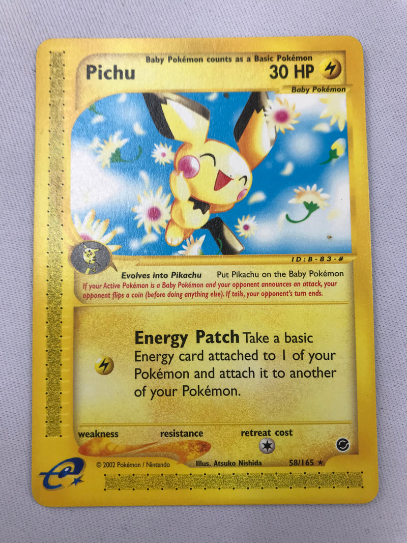 Pichu 58/165 Rare Expedition Pokemon Card Near Mint Pichu 58/165 Rare Expedition Pokemon Card Near Mint