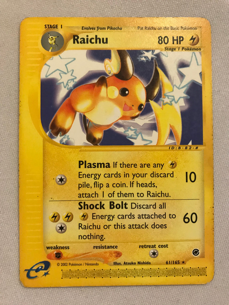 Raichu 58/165 Non-Holo Rare Expedition Pokemon Card Near Mint/Excellent