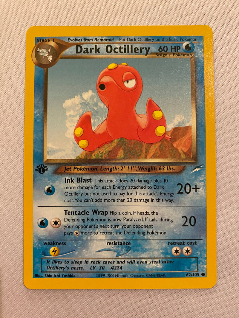 octillery pokemon card Pokemon Dark Octillery 62/105 1st Edition Neo Destiny Pokemon Card Nea