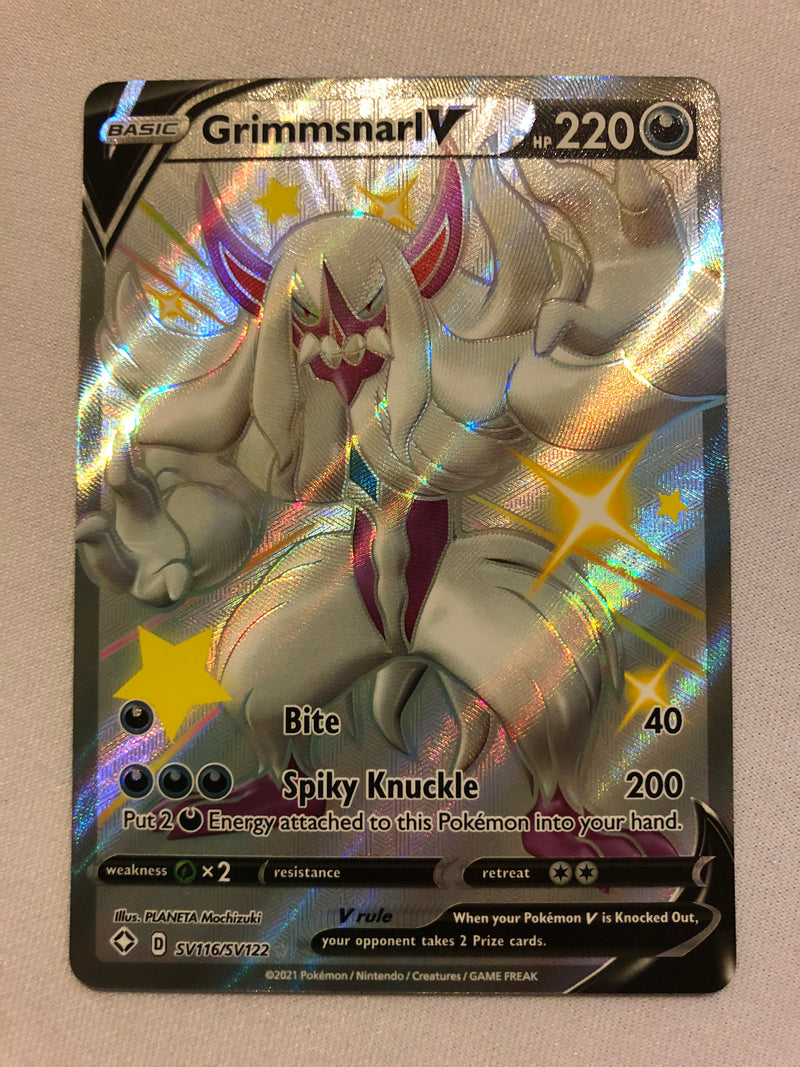 Grimmsnarl V SV116/SV122 Shining Fates Holo Rare Pokemon Card Near Min Grimmsnarl V SV116/SV122 Shining Fates Holo Rare Pokemon Card Near Min