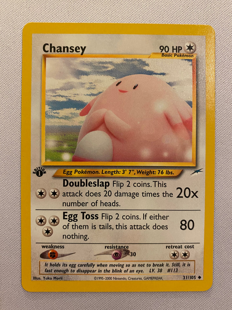 Chansey  31/105 Neo Destiny Uncommon  1st Edition  Pokemon Card Near Mint