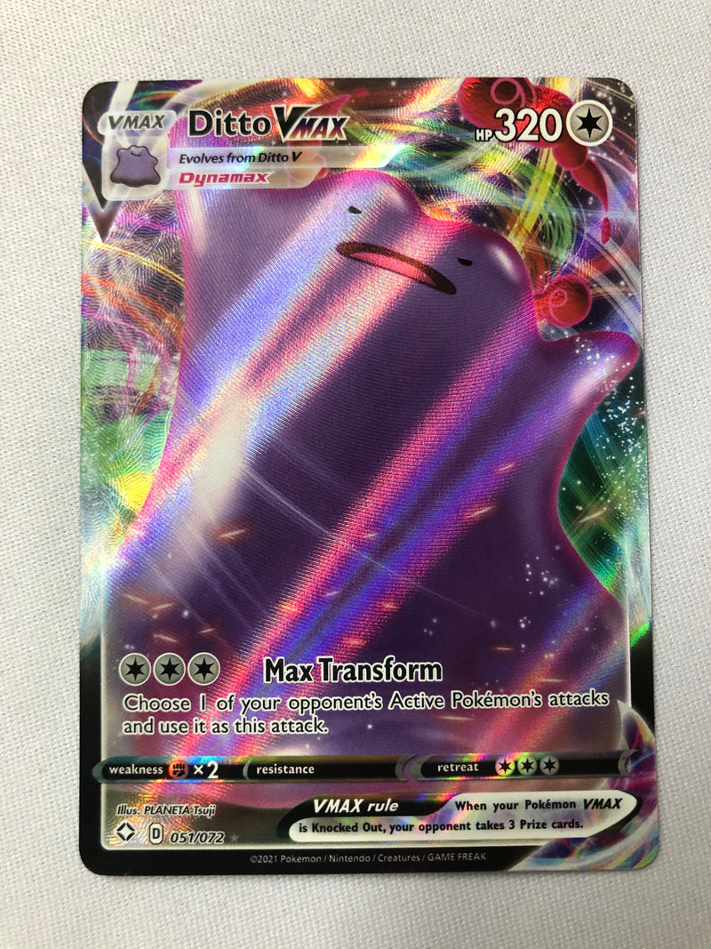 Ditto VMAX 051/072 Full Art Holo Rare Pokemon Card Near Mint Ditto VMAX 051/072 Full Art Holo Rare Pokemon Card Near Mint