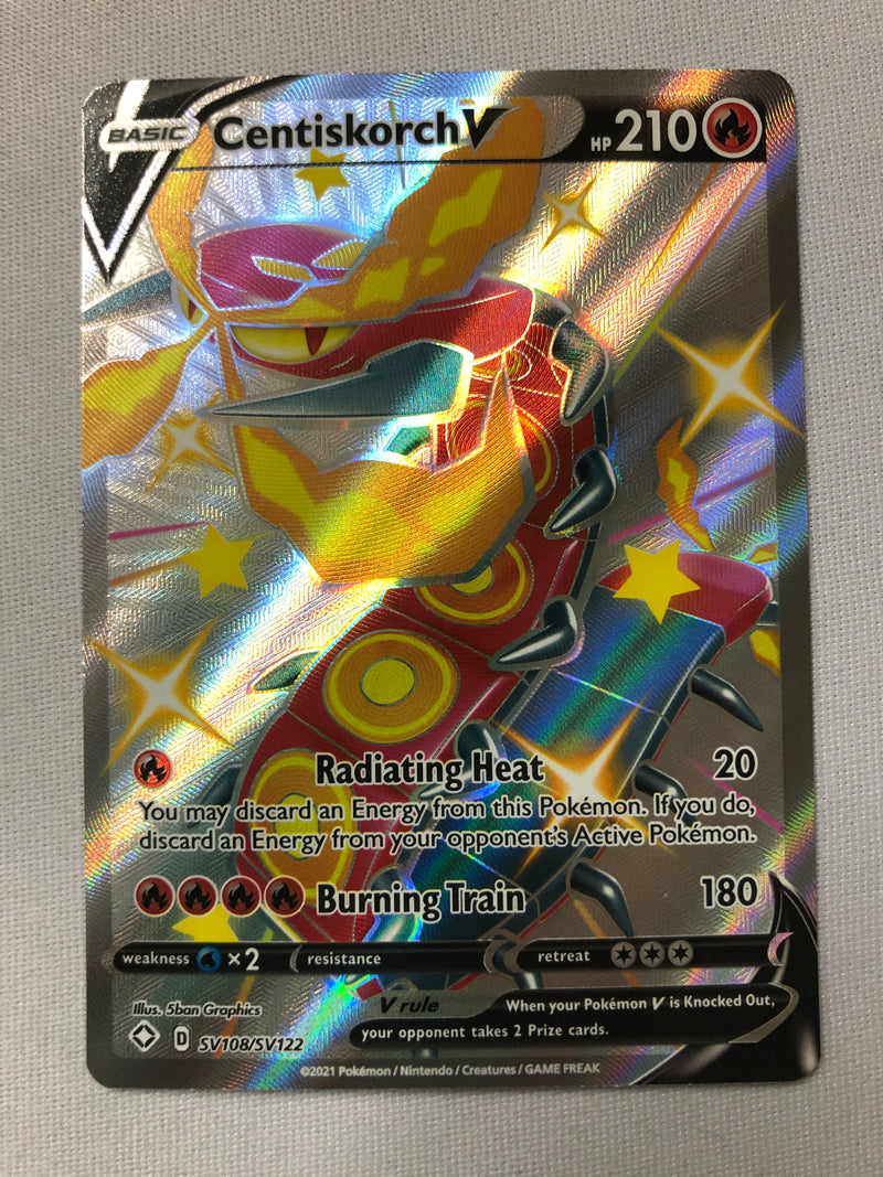 Centiskorch V SV108/SV122 Shiny Holo Rare Shining Fates Pokemon Card Near Mint