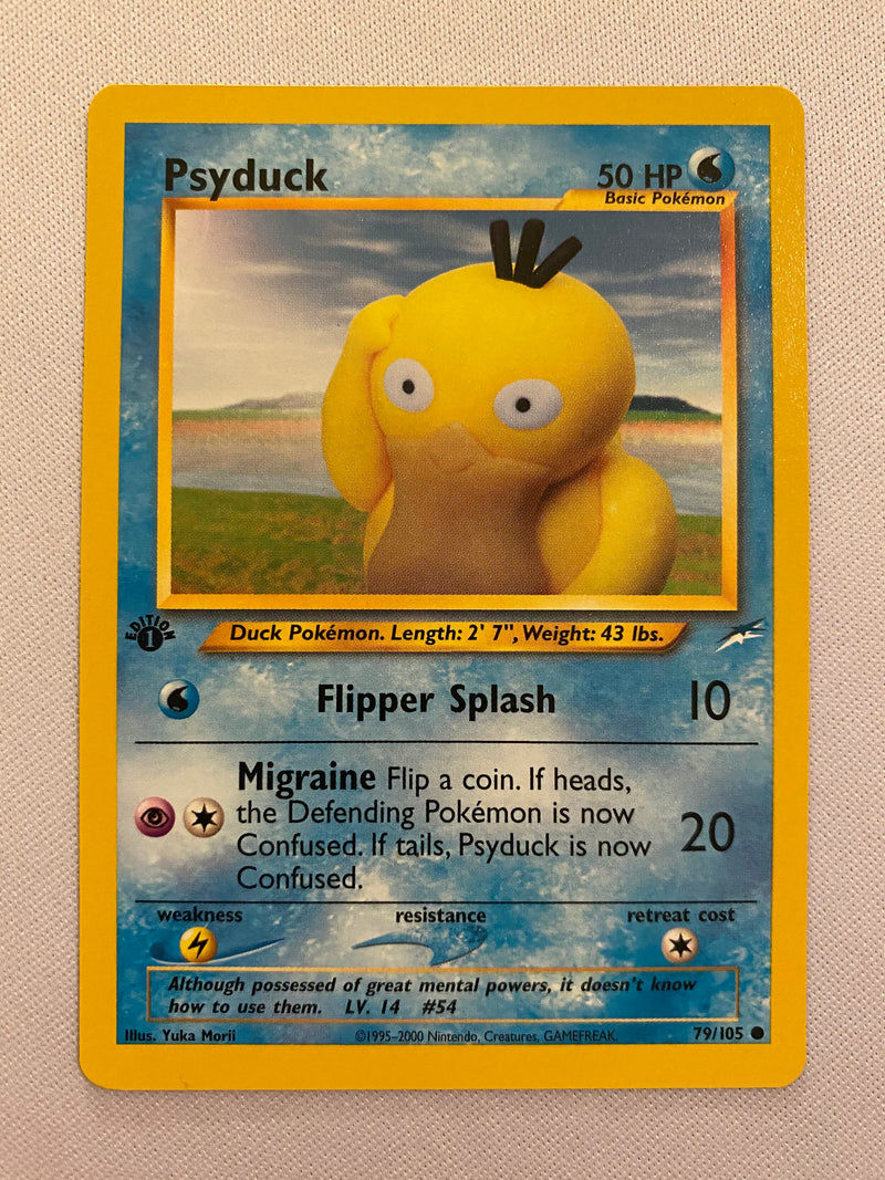 Psyduck 79/105 Common 1st Edition Pokemon Card Near Mint Psyduck 79/105 Common 1st Edition Pokemon Card Near Mint